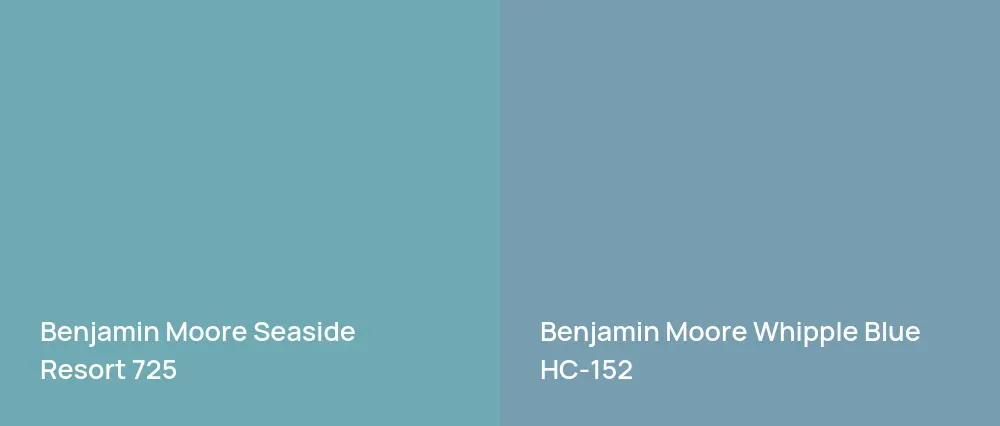 Benjamin Moore Seaside Resort 725 vs Benjamin Moore Whipple Blue HC-152
