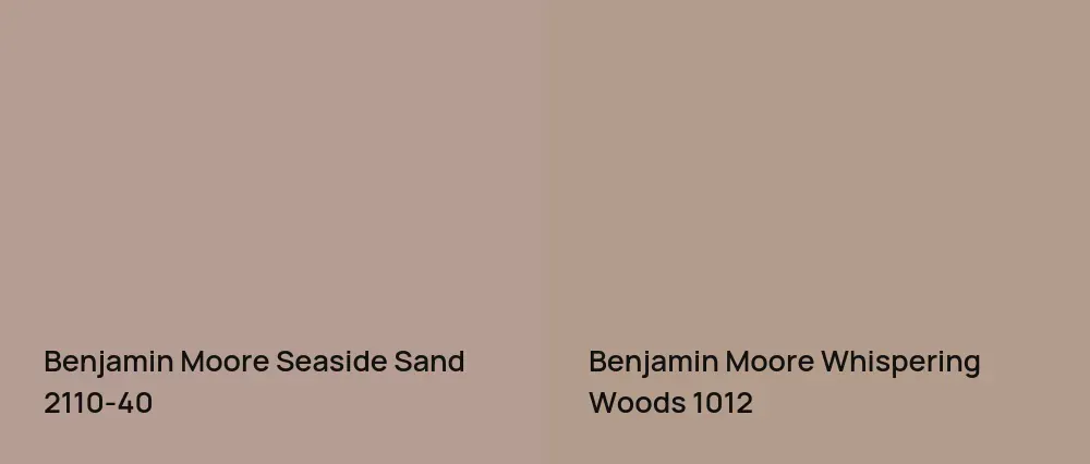 Benjamin Moore Seaside Sand 2110-40 vs Benjamin Moore Whispering Woods 1012