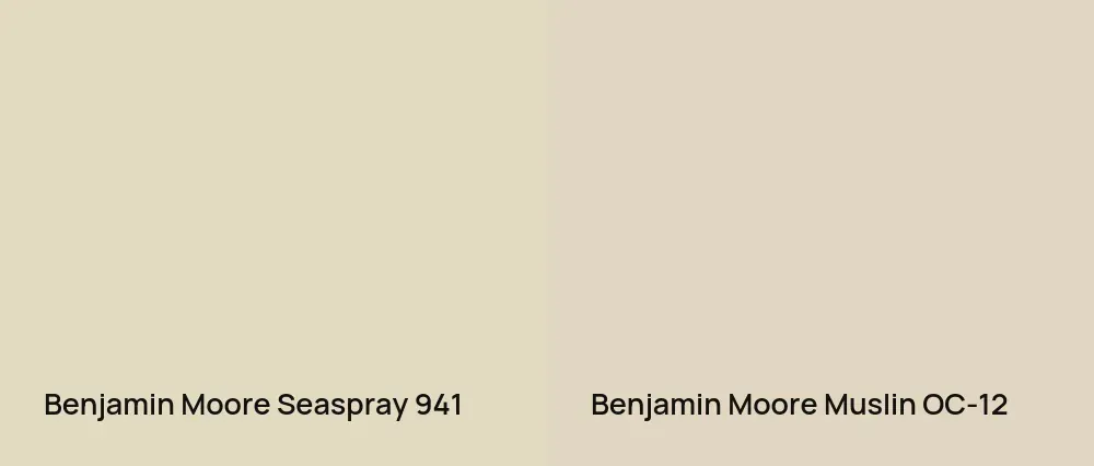 Benjamin Moore Seaspray 941 vs Benjamin Moore Muslin OC-12