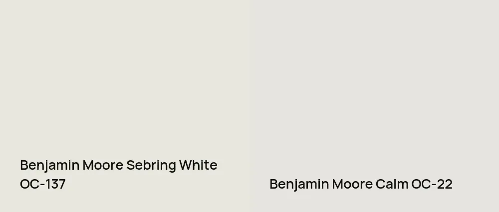 Benjamin Moore Sebring White OC-137 vs Benjamin Moore Calm OC-22