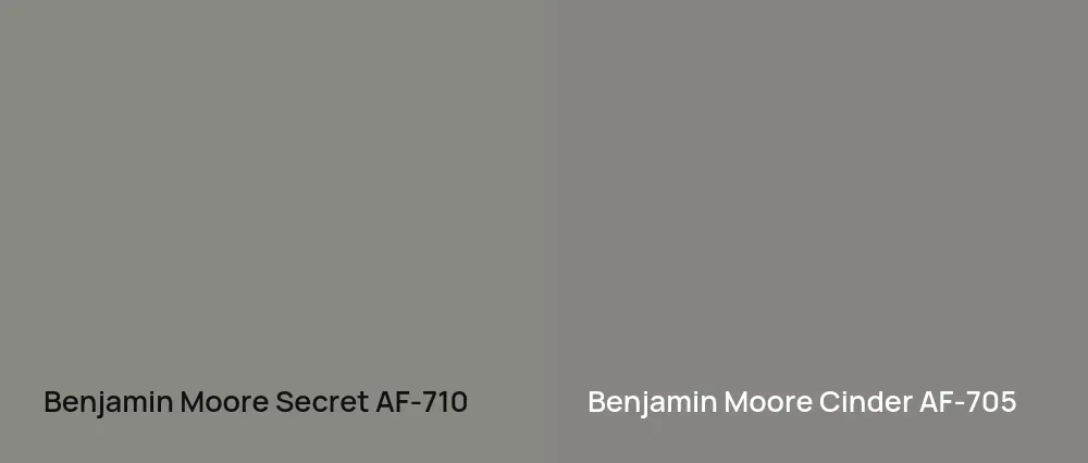Benjamin Moore Secret AF-710 vs Benjamin Moore Cinder AF-705