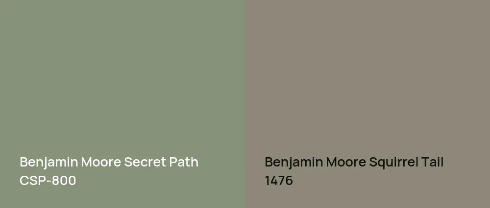Benjamin Moore Secret Path CSP-800 vs Benjamin Moore Squirrel Tail 1476