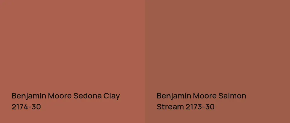 Benjamin Moore Sedona Clay 2174-30 vs Benjamin Moore Salmon Stream 2173-30