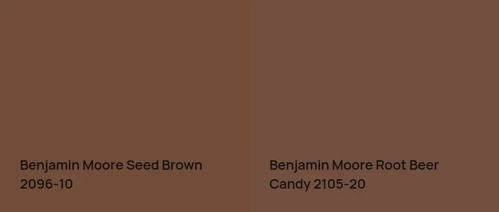 Benjamin Moore Seed Brown 2096-10 vs Benjamin Moore Root Beer Candy 2105-20