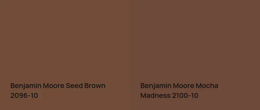 Benjamin Moore Seed Brown 2096-10 vs Benjamin Moore Mocha Madness 2100-10