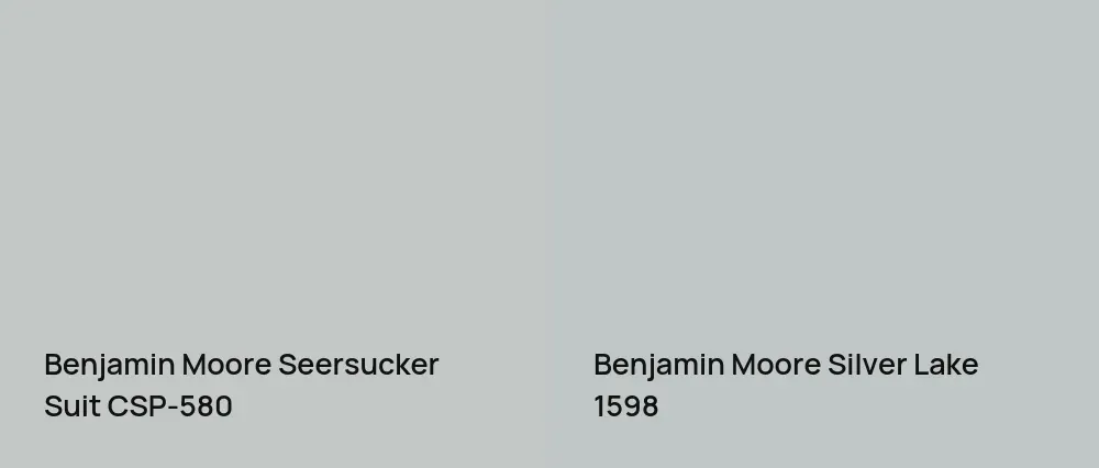 Benjamin Moore Seersucker Suit CSP-580 vs Benjamin Moore Silver Lake 1598