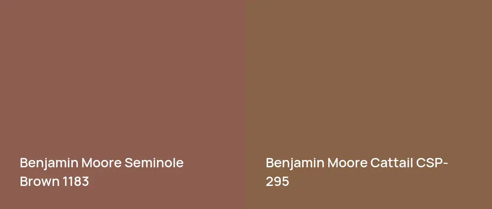 Benjamin Moore Seminole Brown 1183 vs Benjamin Moore Cattail CSP-295