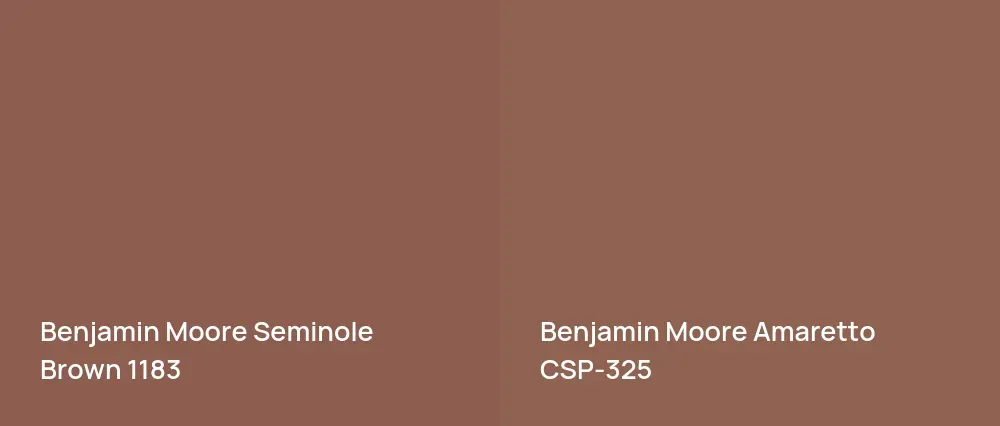 Benjamin Moore Seminole Brown 1183 vs Benjamin Moore Amaretto CSP-325