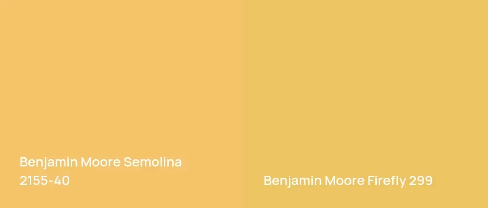 Benjamin Moore Semolina 2155-40 vs Benjamin Moore Firefly 299
