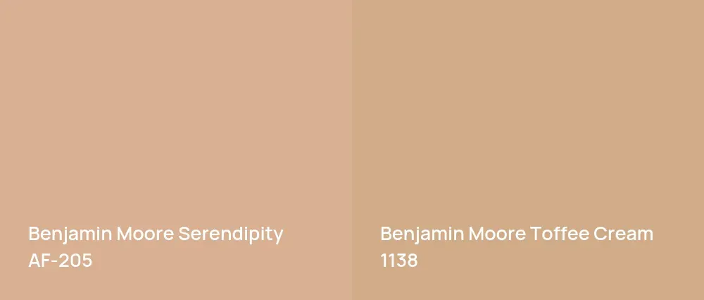 Benjamin Moore Serendipity AF-205 vs Benjamin Moore Toffee Cream 1138