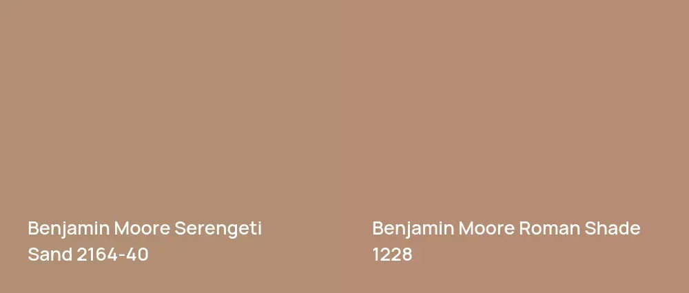 Benjamin Moore Serengeti Sand 2164-40 vs Benjamin Moore Roman Shade 1228