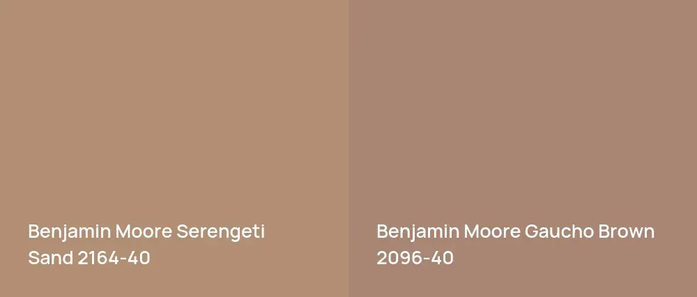 Benjamin Moore Serengeti Sand 2164-40 vs Benjamin Moore Gaucho Brown 2096-40