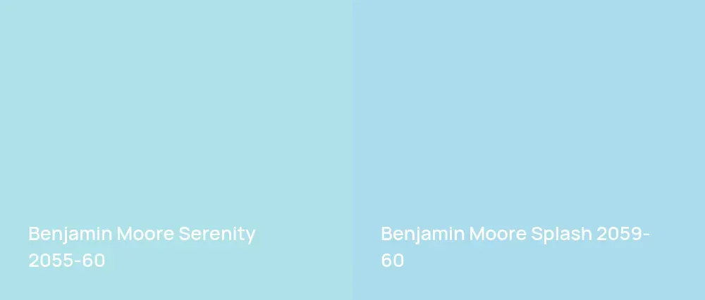 Benjamin Moore Serenity 2055-60 vs Benjamin Moore Splash 2059-60