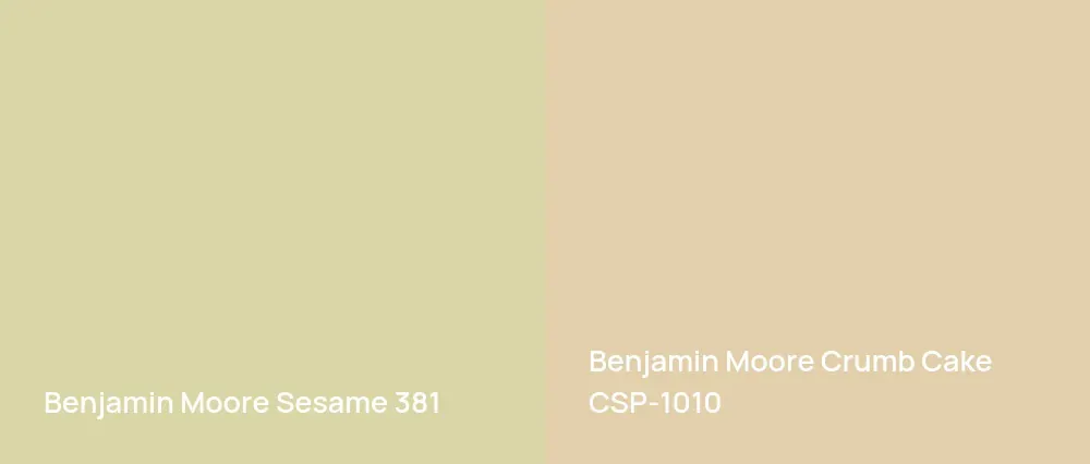 Benjamin Moore Sesame 381 vs Benjamin Moore Crumb Cake CSP-1010