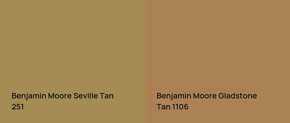 Benjamin Moore Seville Tan 251 vs Benjamin Moore Gladstone Tan 1106