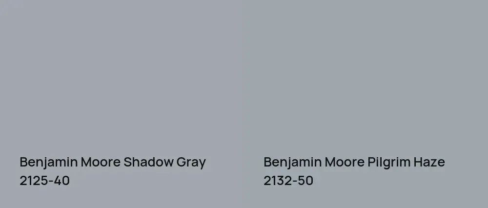 Benjamin Moore Shadow Gray 2125-40 vs Benjamin Moore Pilgrim Haze 2132-50