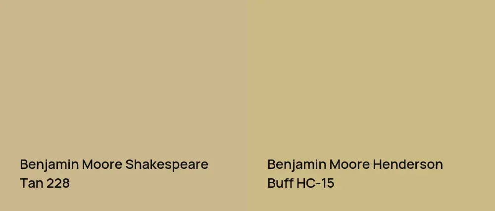 Benjamin Moore Shakespeare Tan 228 vs Benjamin Moore Henderson Buff HC-15