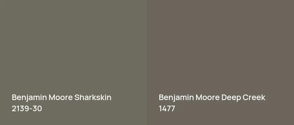 Benjamin Moore Sharkskin 2139-30 vs Benjamin Moore Deep Creek 1477