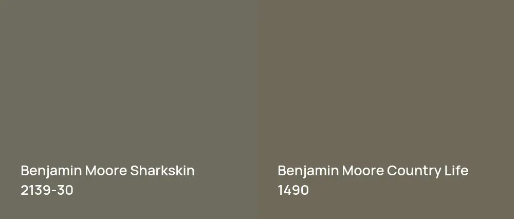 Benjamin Moore Sharkskin 2139-30 vs Benjamin Moore Country Life 1490