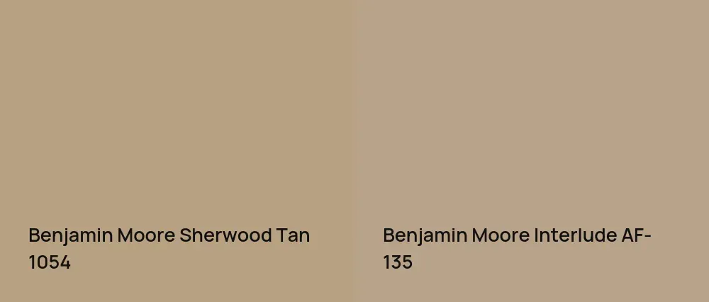 Benjamin Moore Sherwood Tan 1054 vs Benjamin Moore Interlude AF-135
