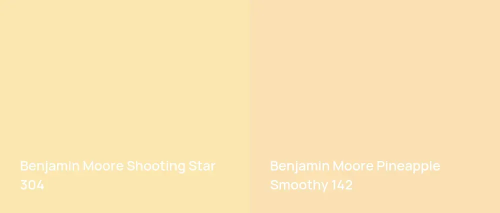 Benjamin Moore Shooting Star 304 vs Benjamin Moore Pineapple Smoothy 142