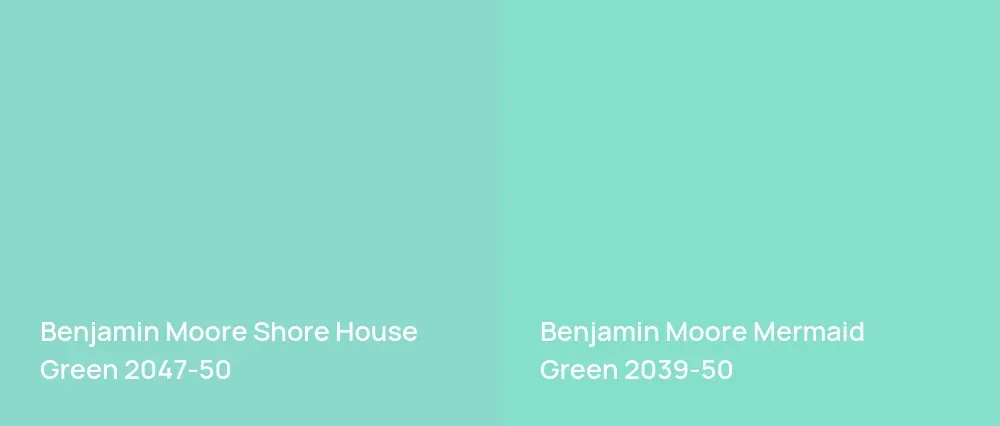 Benjamin Moore Shore House Green 2047-50 vs Benjamin Moore Mermaid Green 2039-50
