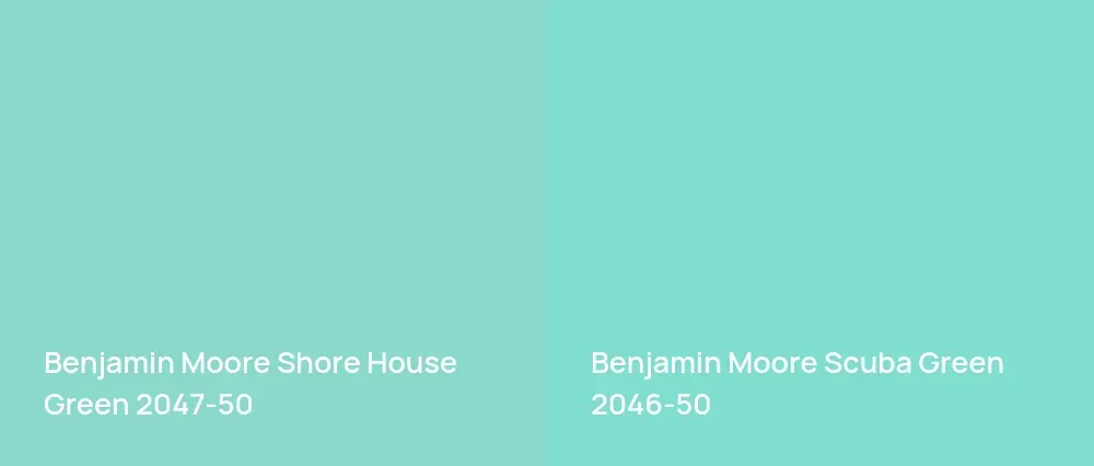 Benjamin Moore Shore House Green 2047-50 vs Benjamin Moore Scuba Green 2046-50