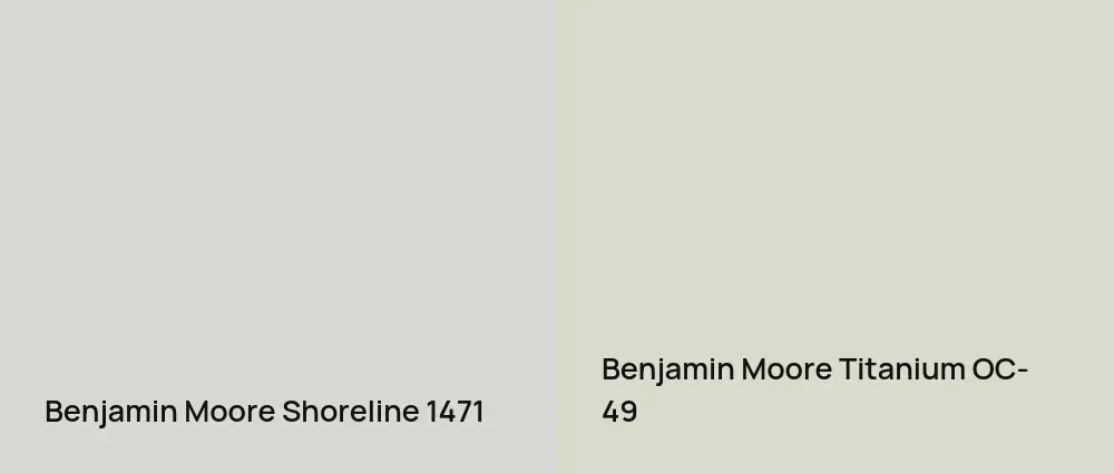 Benjamin Moore Shoreline 1471 vs Benjamin Moore Titanium OC-49