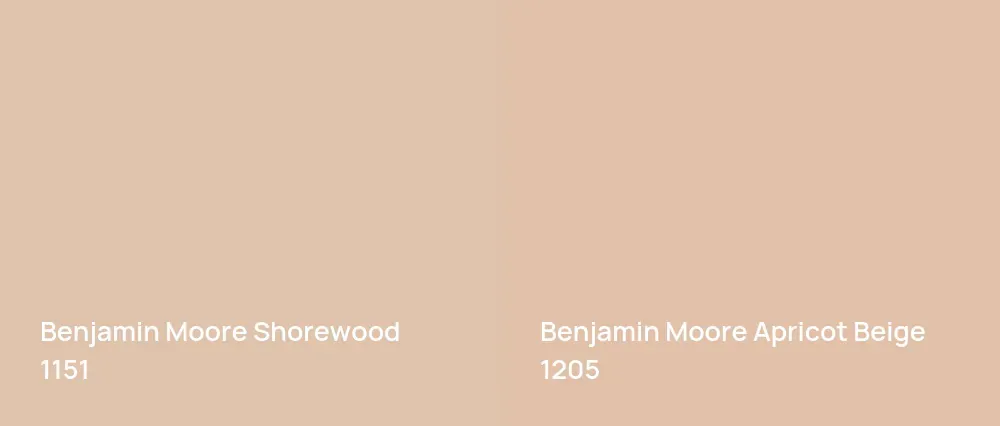 Benjamin Moore Shorewood 1151 vs Benjamin Moore Apricot Beige 1205