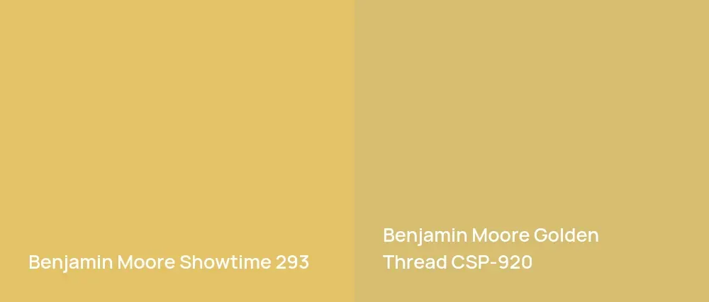 Benjamin Moore Showtime 293 vs Benjamin Moore Golden Thread CSP-920