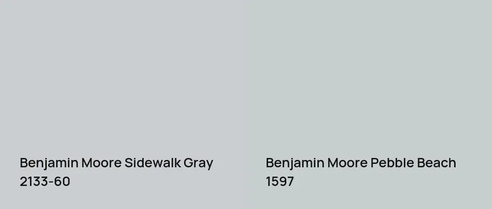 Benjamin Moore Sidewalk Gray 2133-60 vs Benjamin Moore Pebble Beach 1597