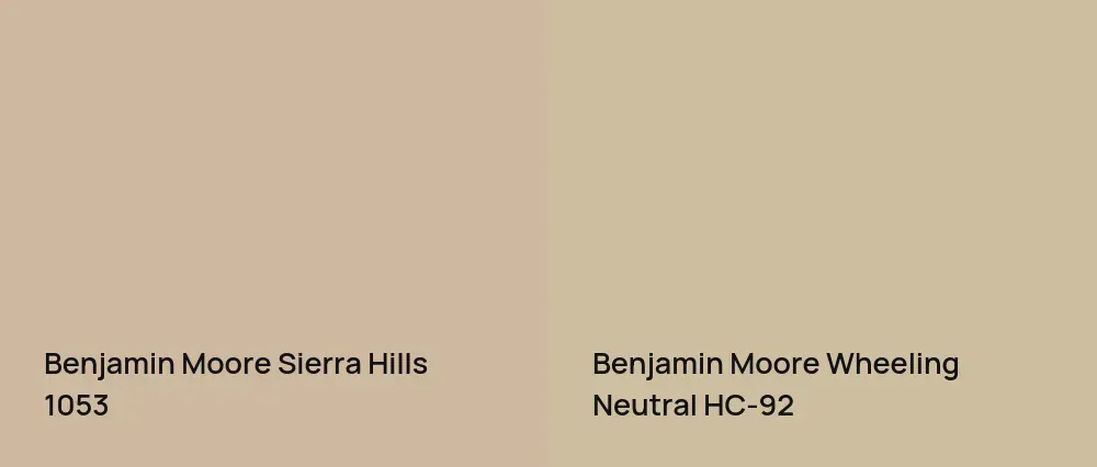 Benjamin Moore Sierra Hills 1053 vs Benjamin Moore Wheeling Neutral HC-92