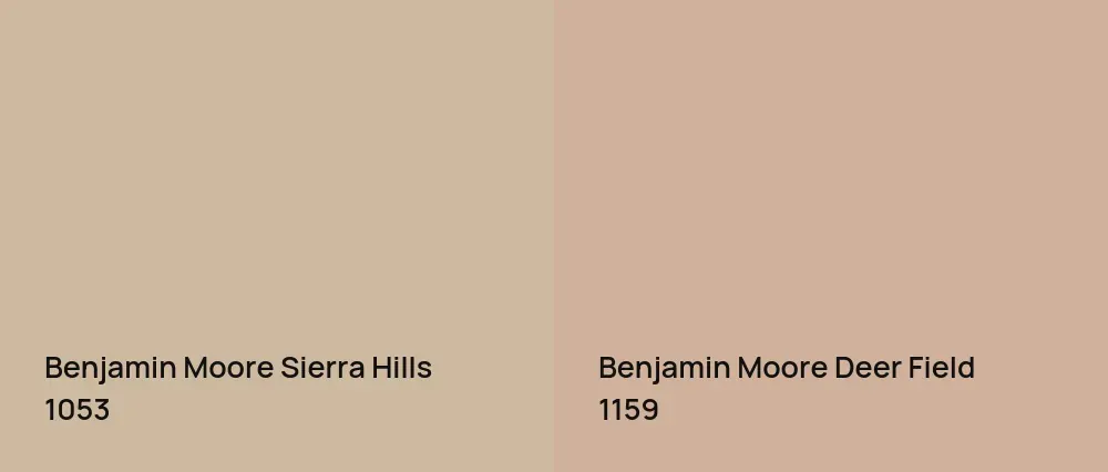 Benjamin Moore Sierra Hills 1053 vs Benjamin Moore Deer Field 1159