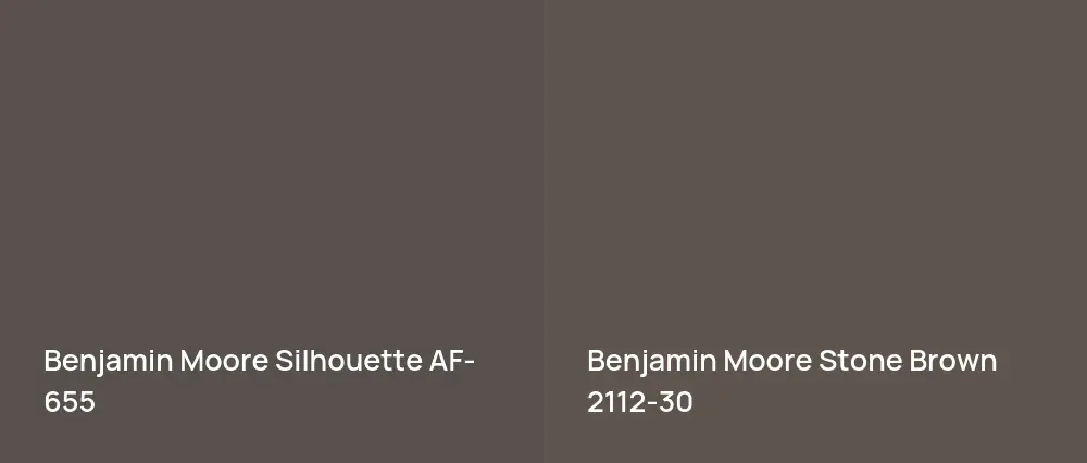 Benjamin Moore Silhouette AF-655 vs Benjamin Moore Stone Brown 2112-30