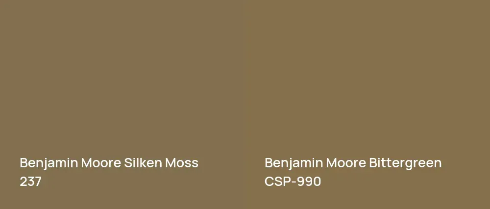 Benjamin Moore Silken Moss 237 vs Benjamin Moore Bittergreen CSP-990