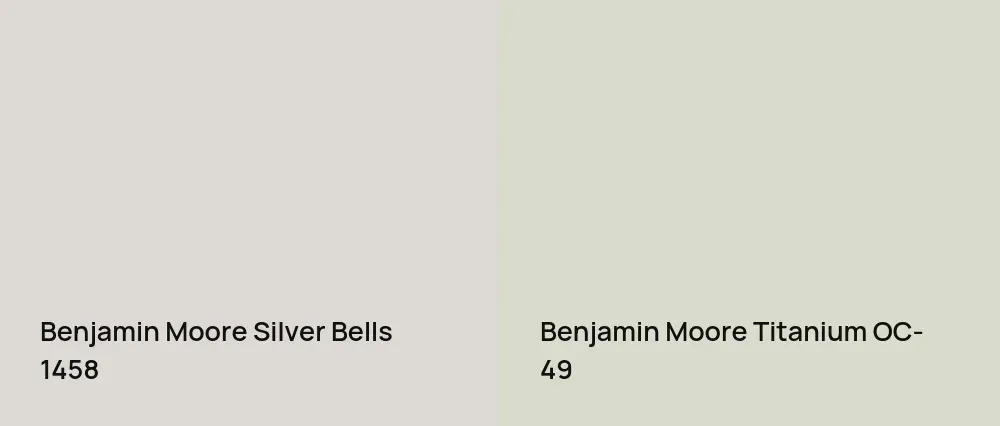 Benjamin Moore Silver Bells 1458 vs Benjamin Moore Titanium OC-49