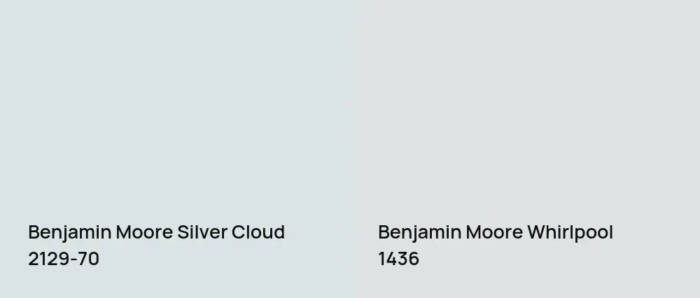Benjamin Moore Silver Cloud 2129-70 vs Benjamin Moore Whirlpool 1436