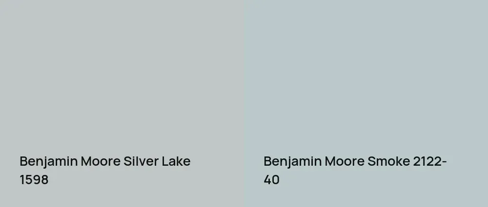 Benjamin Moore Silver Lake 1598 vs Benjamin Moore Smoke 2122-40