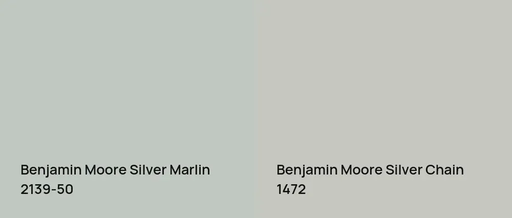 Benjamin Moore Silver Marlin 2139-50 vs Benjamin Moore Silver Chain 1472