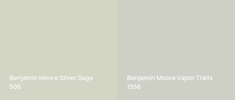 Benjamin Moore Silver Sage 506 vs Benjamin Moore Vapor Trails 1556