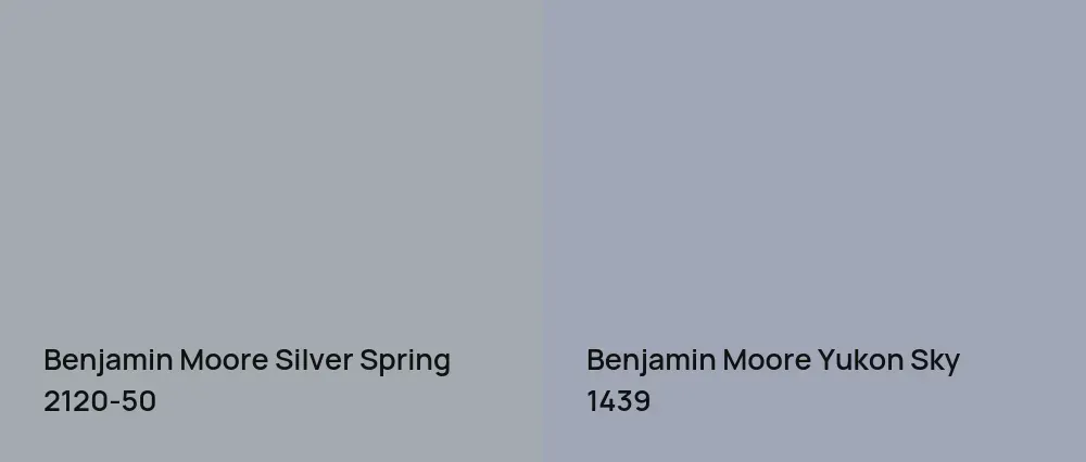 Benjamin Moore Silver Spring 2120-50 vs Benjamin Moore Yukon Sky 1439