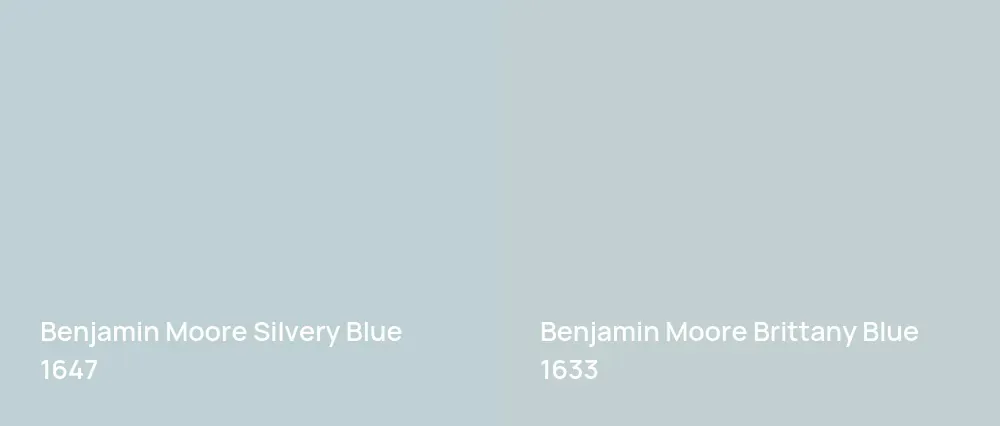 Benjamin Moore Silvery Blue 1647 vs Benjamin Moore Brittany Blue 1633