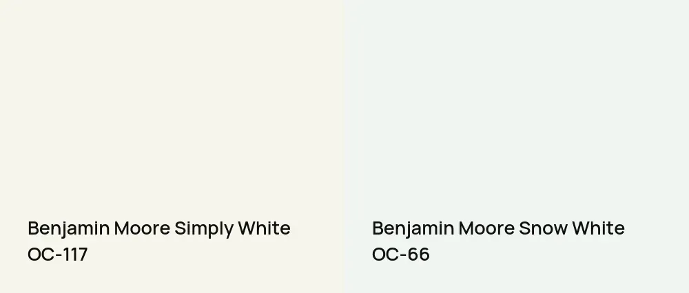 Benjamin Moore Simply White OC-117 vs Benjamin Moore Snow White OC-66