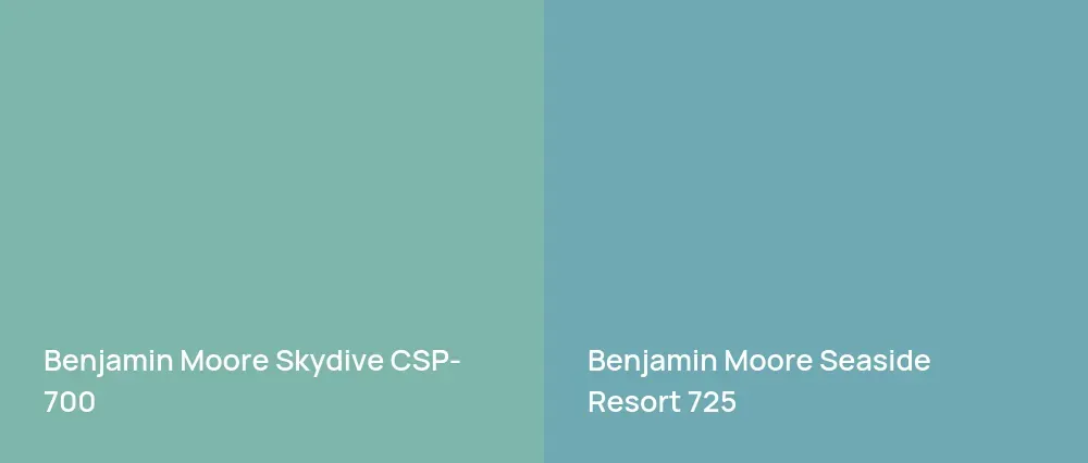 Benjamin Moore Skydive CSP-700 vs Benjamin Moore Seaside Resort 725