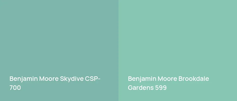 Benjamin Moore Skydive CSP-700 vs Benjamin Moore Brookdale Gardens 599