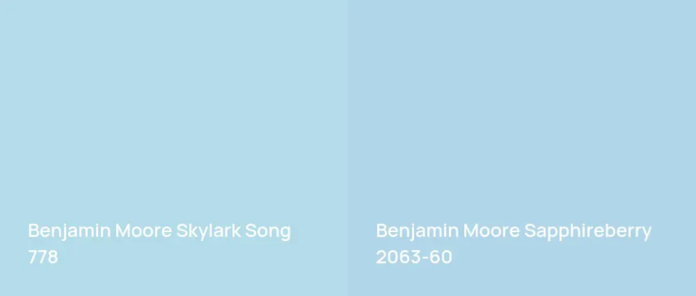 Benjamin Moore Skylark Song 778 vs Benjamin Moore Sapphireberry 2063-60