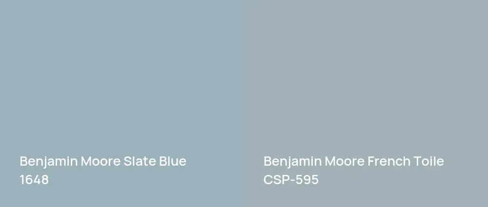 Benjamin Moore Slate Blue 1648 vs Benjamin Moore French Toile CSP-595
