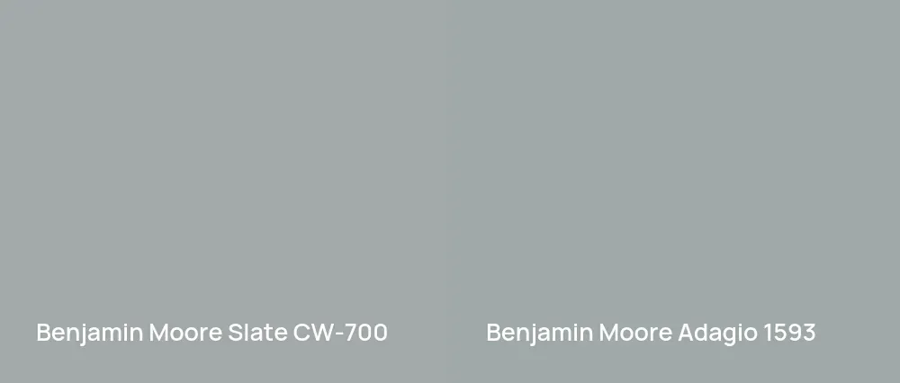 Benjamin Moore Slate CW-700 vs Benjamin Moore Adagio 1593