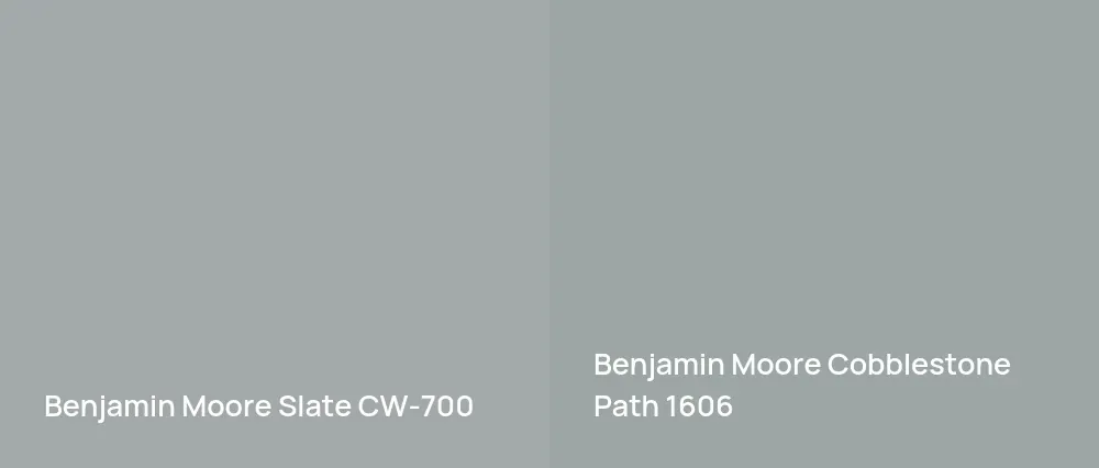 Benjamin Moore Slate CW-700 vs Benjamin Moore Cobblestone Path 1606