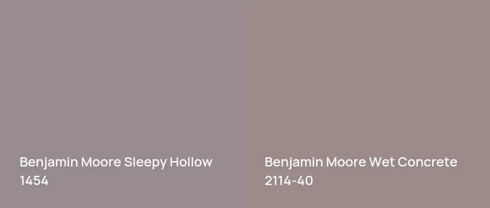 Benjamin Moore Sleepy Hollow 1454 vs Benjamin Moore Wet Concrete 2114-40